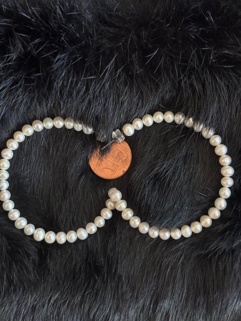 Genuine Cultured Pearl Hoop Earrings White Beaded Endless Hoops